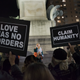 Protesting before Trump International Hotel and Tower in New York City.